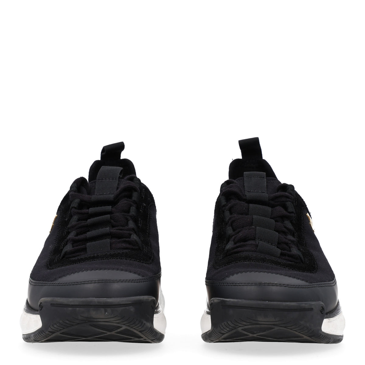 Chanel Velvet Calfskin Mixed Fibers CC Sneakers 39 Black 3 of 10
