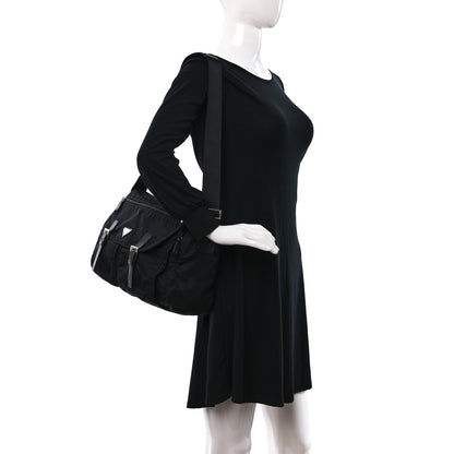Prada Tessuto Nylon Saffiano Vela Messenger Bag Black 2 of 10