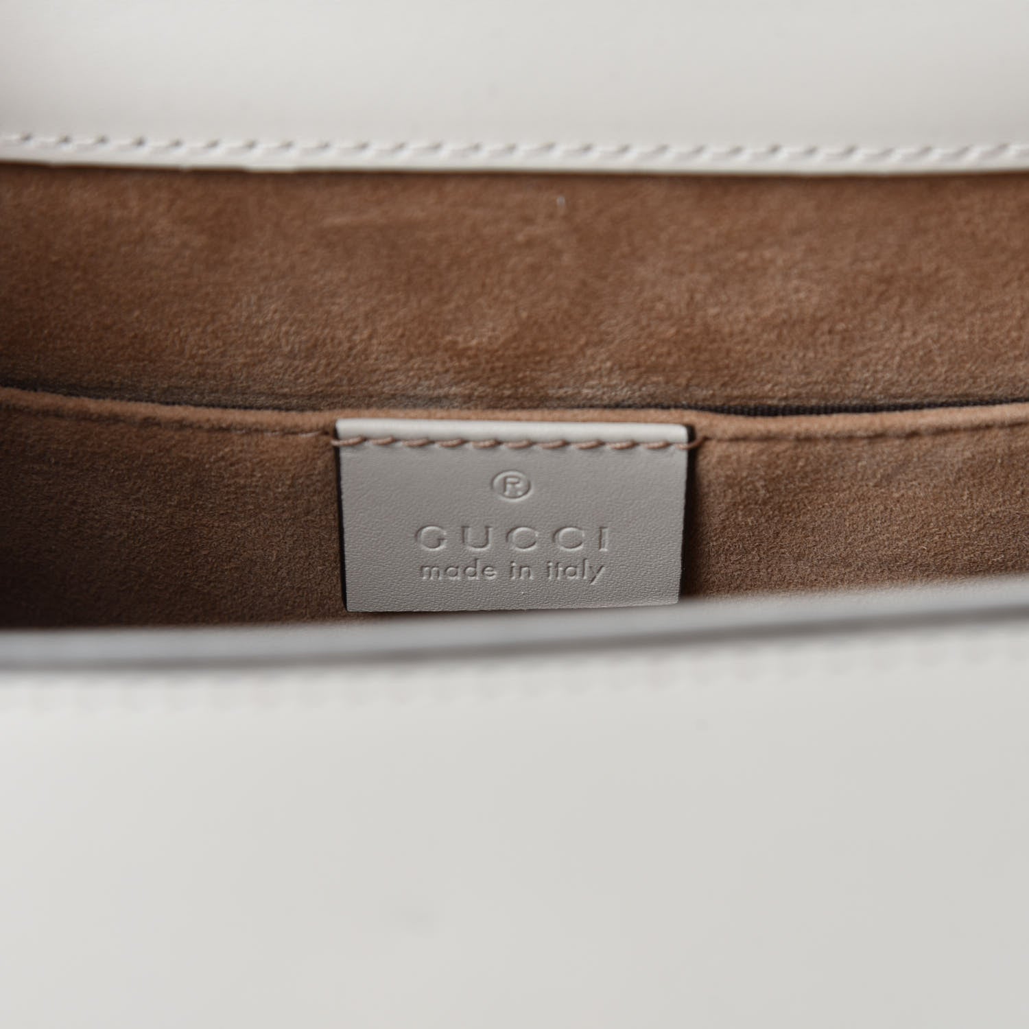 Gucci Calfskin Animal Studs Mini Sylvie Top Handle Bag White 8 of 10