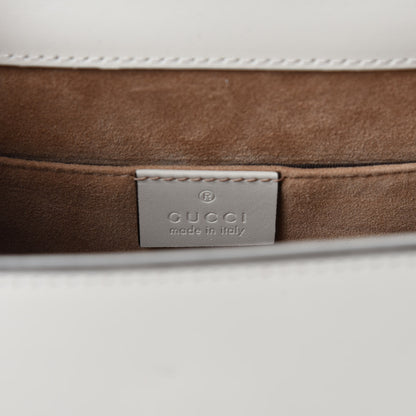 Gucci Calfskin Animal Studs Mini Sylvie Top Handle Bag White 8 of 10