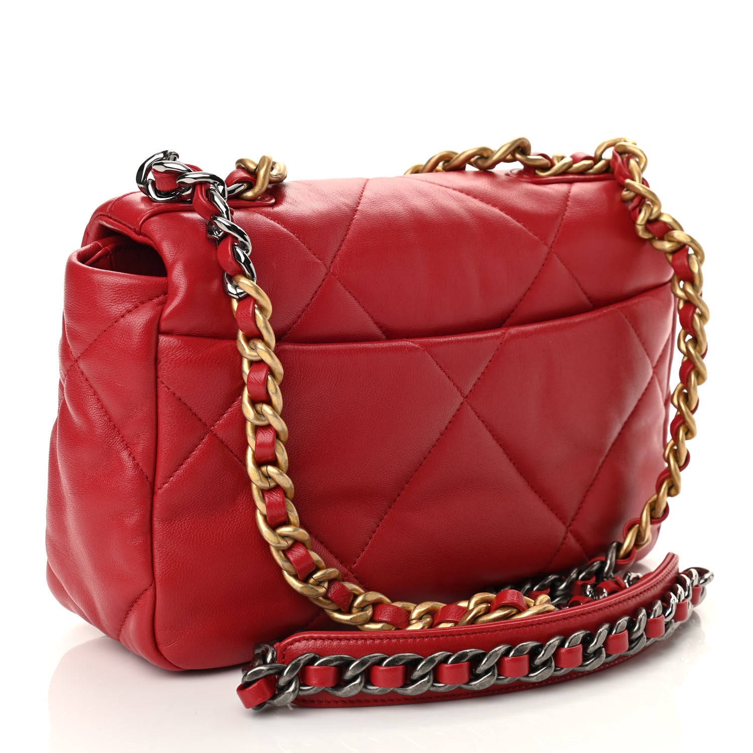 Chanel Lambskin Quilted Medium Chanel 19 Flap Red 3 of 11
