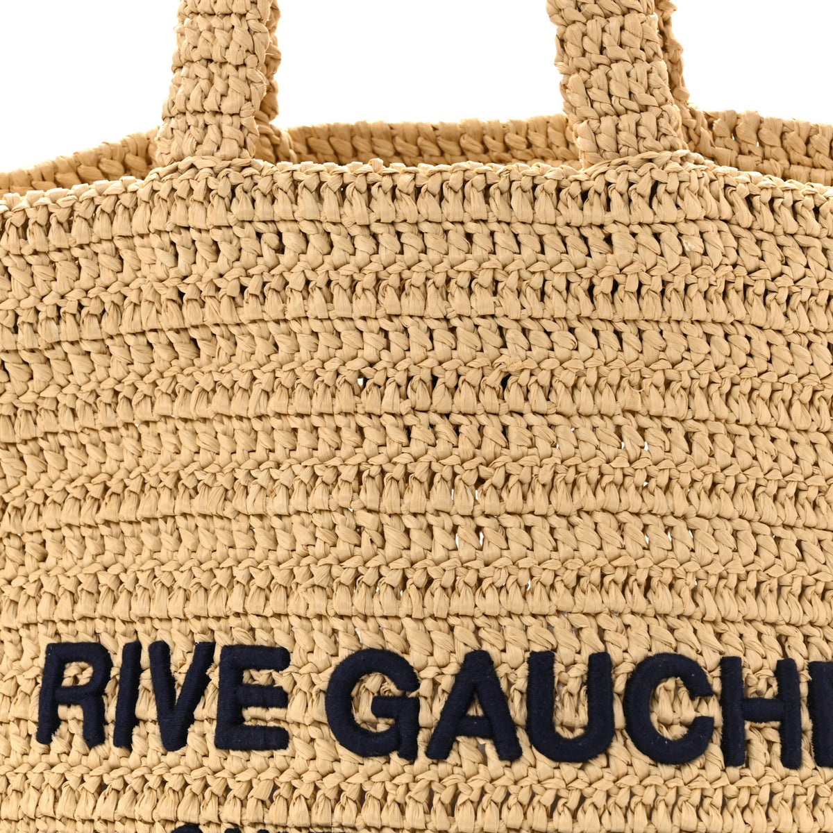 Saint Laurent Raffia Rive Gauche Tote Natural 8 of 15