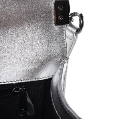 Chanel Metallic Patent Quilted New Medium Boy Flap Silver 8 of 12