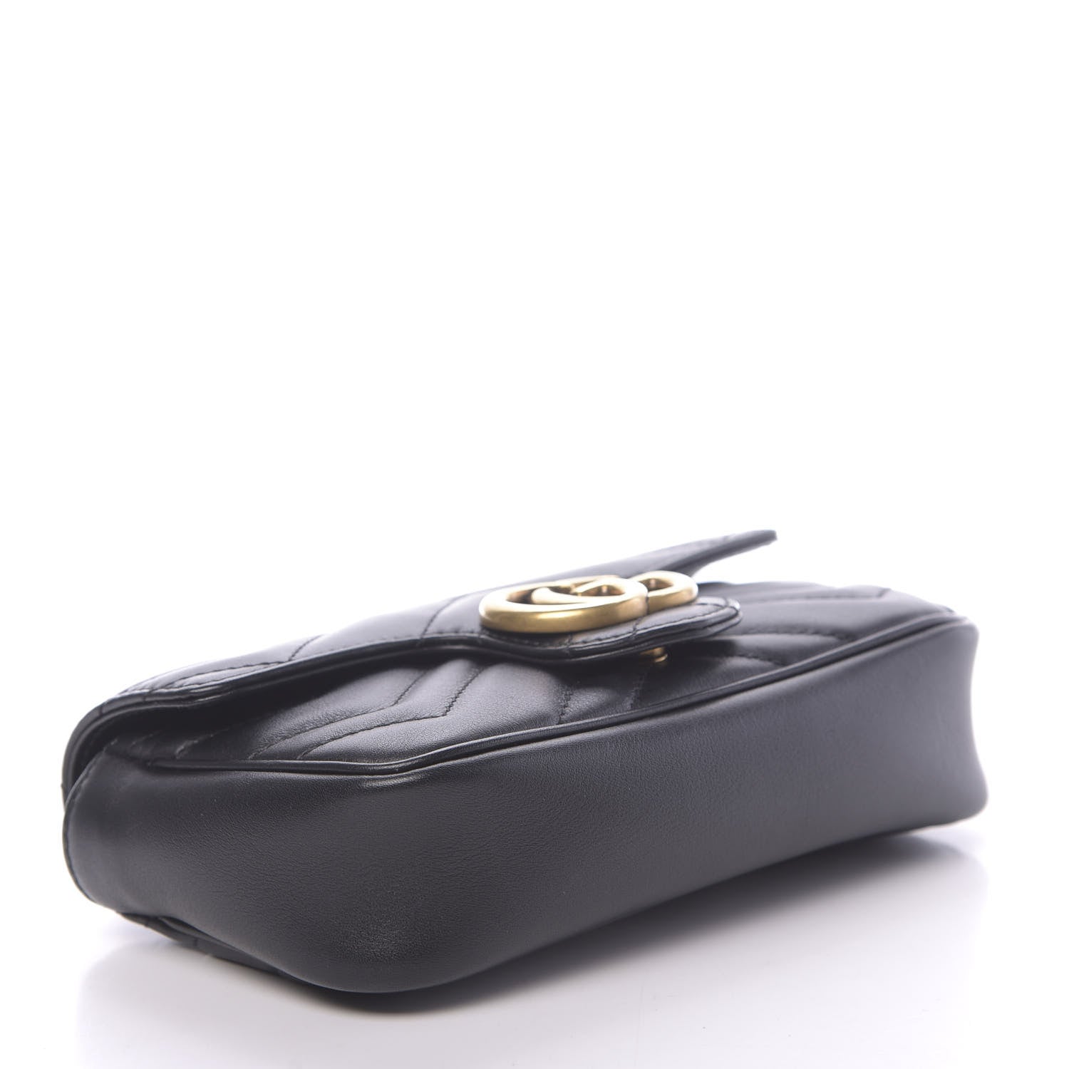 Gucci Calfskin Matelasse Super Mini GG Marmont Shoulder Bag Black 4 of 11