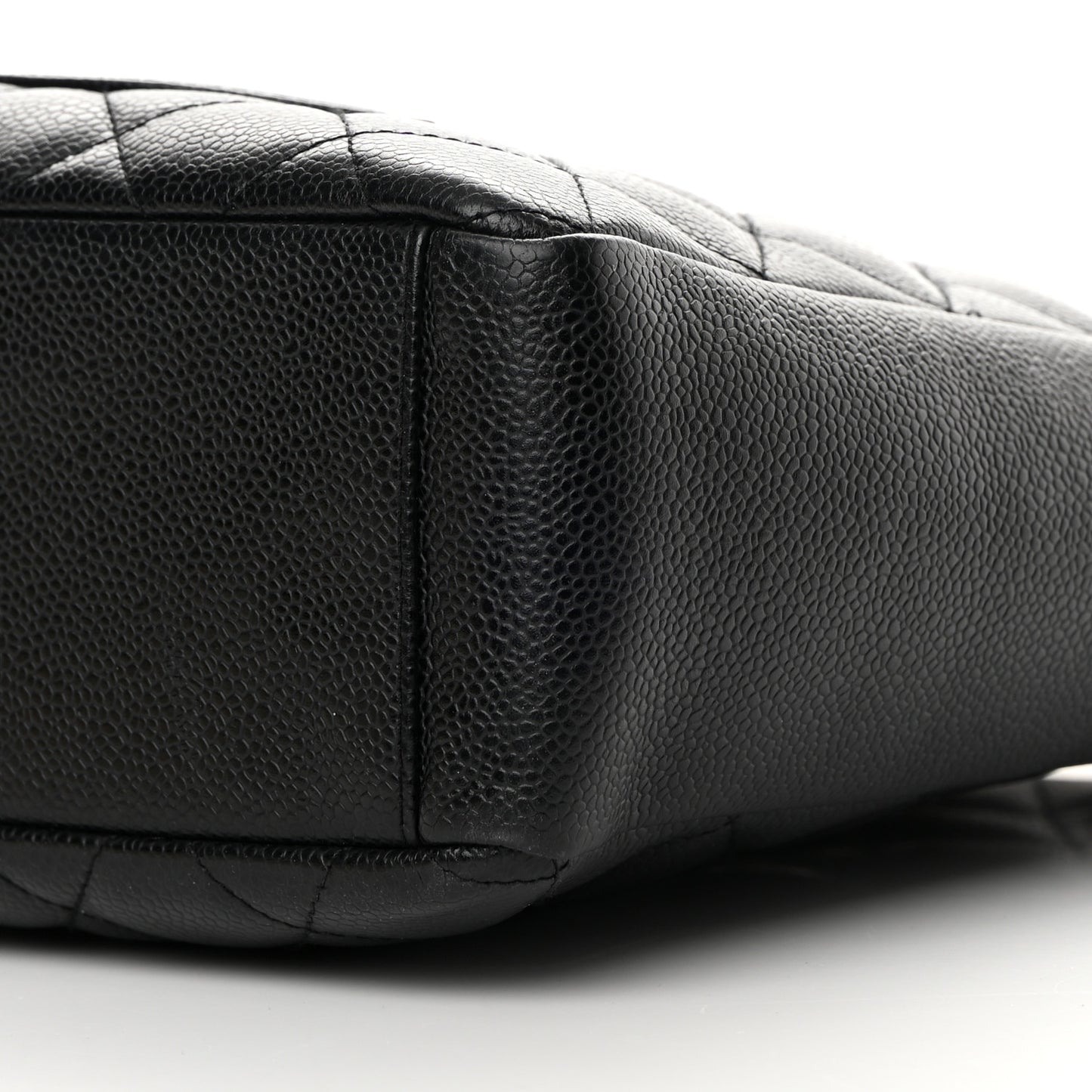 Caviar Quilted Petit Shopping Tote PST Black
