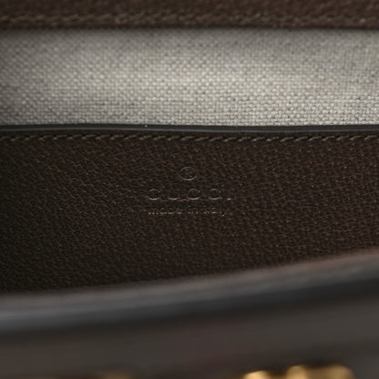Gucci Monogram Jumbo GG Textured Dollar Calfskin Web Small Ophidia Chain Shoulder Bag Camel Ebony New Acero 6 of 9
