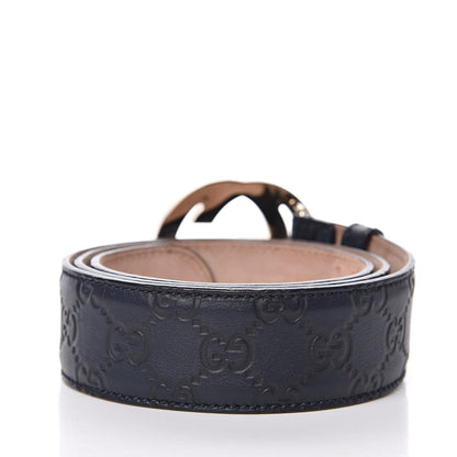 Gucci Guccissima Interlocking G Belt 85 34 Navy 3 of 8