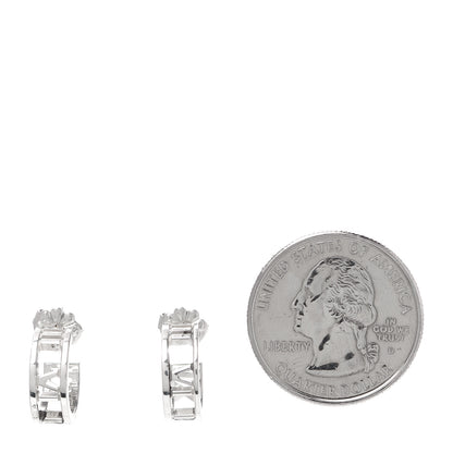 Tiffany Sterling Silver Small Atlas Open Hoop Earrings 2 of 5