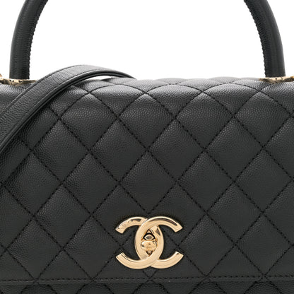 Chanel Caviar Quilted Small Coco Handle Flap Black 8 of 11
