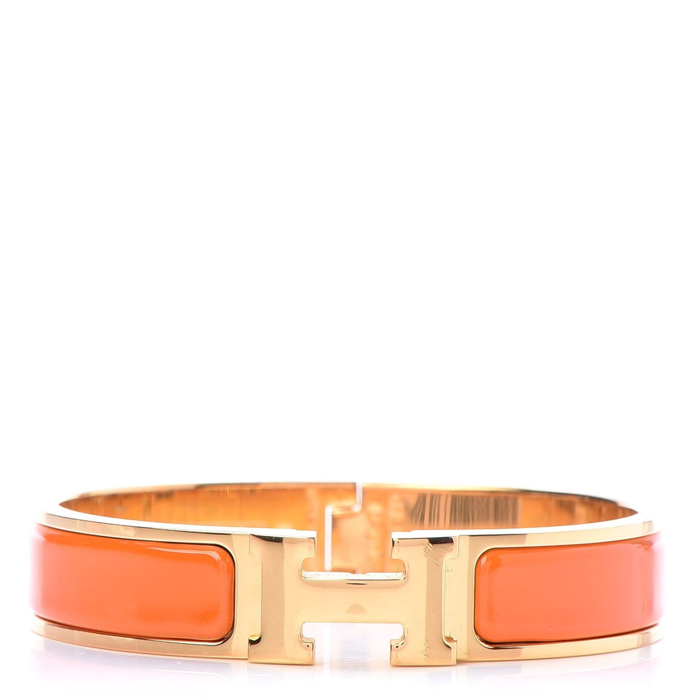Enamel Narrow Clic Clac H Bracelet PM Orange