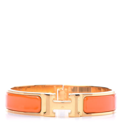 Hermes Enamel Narrow Clic Clac H Bracelet PM Orange 1 of 6