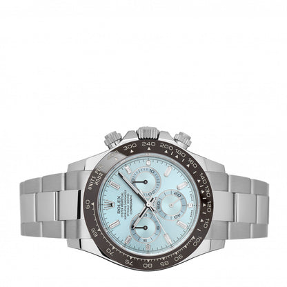 Rolex Platinum Diamond Baguette 40mm Oyster Perpetual Cosmograph Daytona Watch Ice-Blue 116506 2 of 5