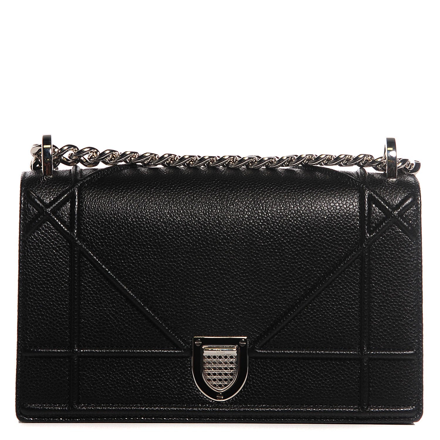 Christian Dior Grained Calfskin Small Diorama Flap Bag Black 1 of 8