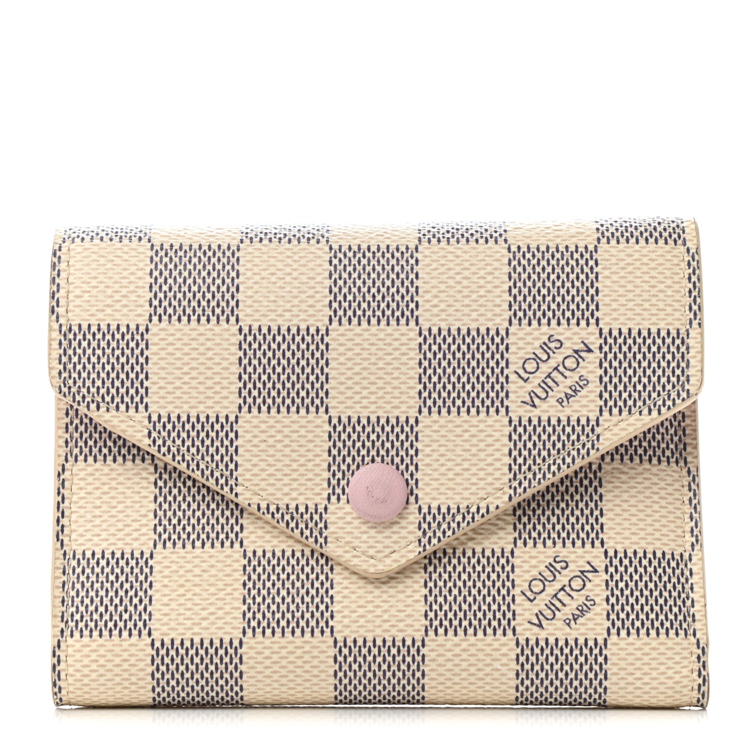 Louis Vuitton Damier Azur Victorine Wallet Rose Ballerine 2 of 19