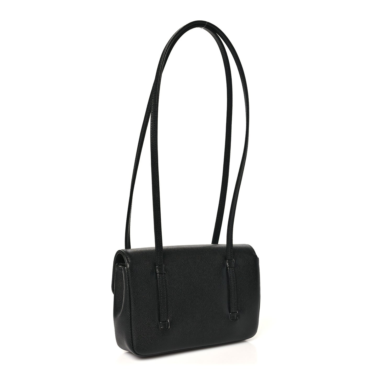 Shiny Caviar Mini Preppy Coco Shoulder Bag Black