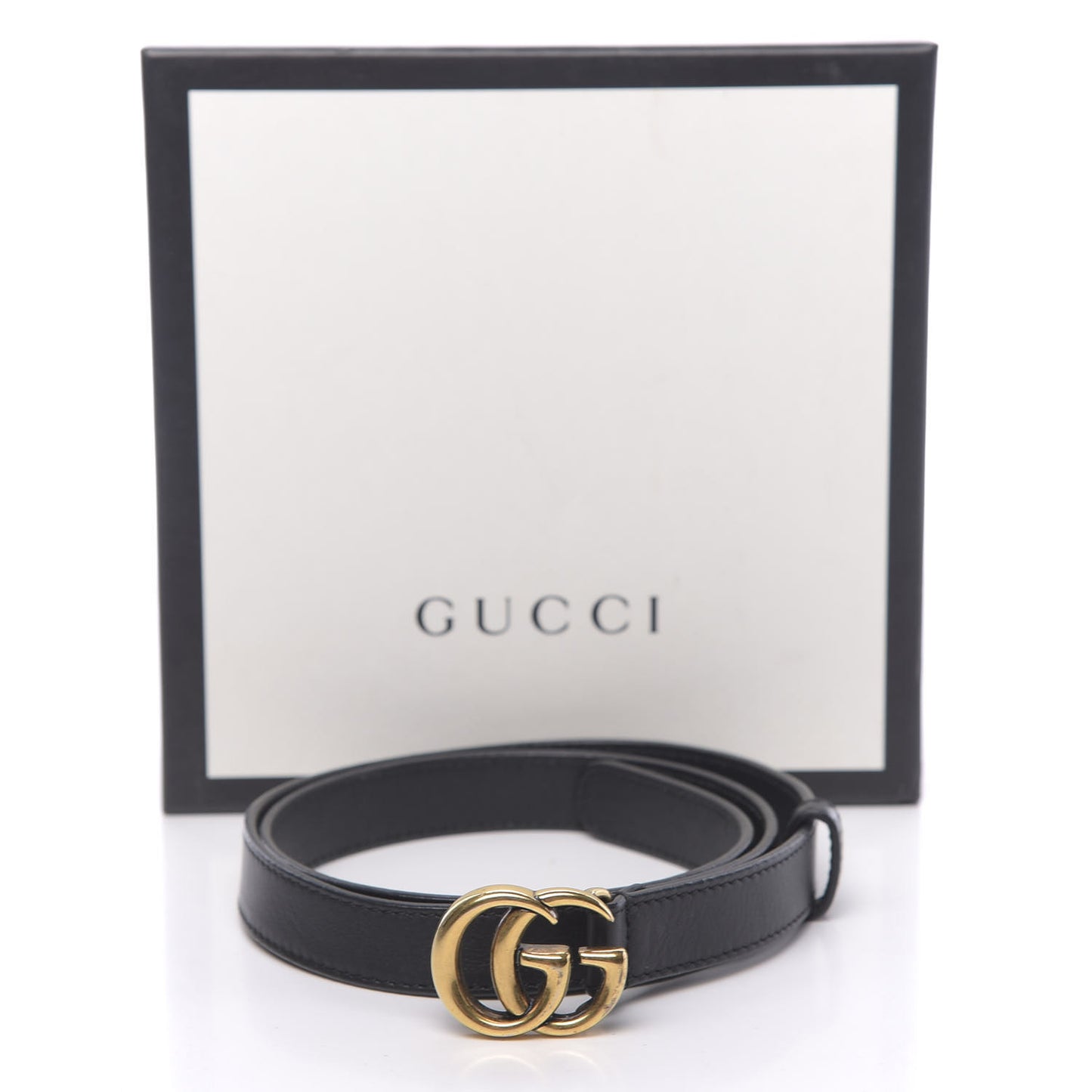 Calfskin Double G 20mm Belt 80 32 Black