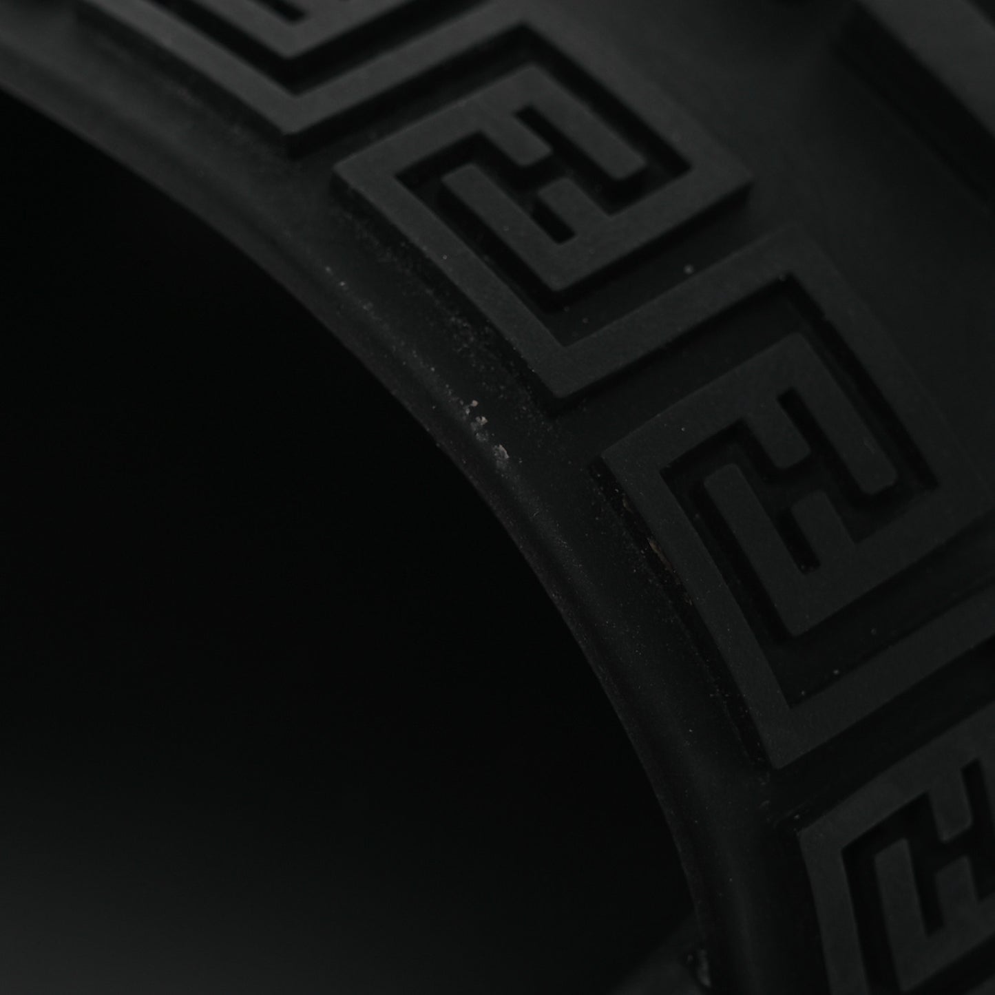 X VERSACE Rubber Logo Slide Sandals 38 Black