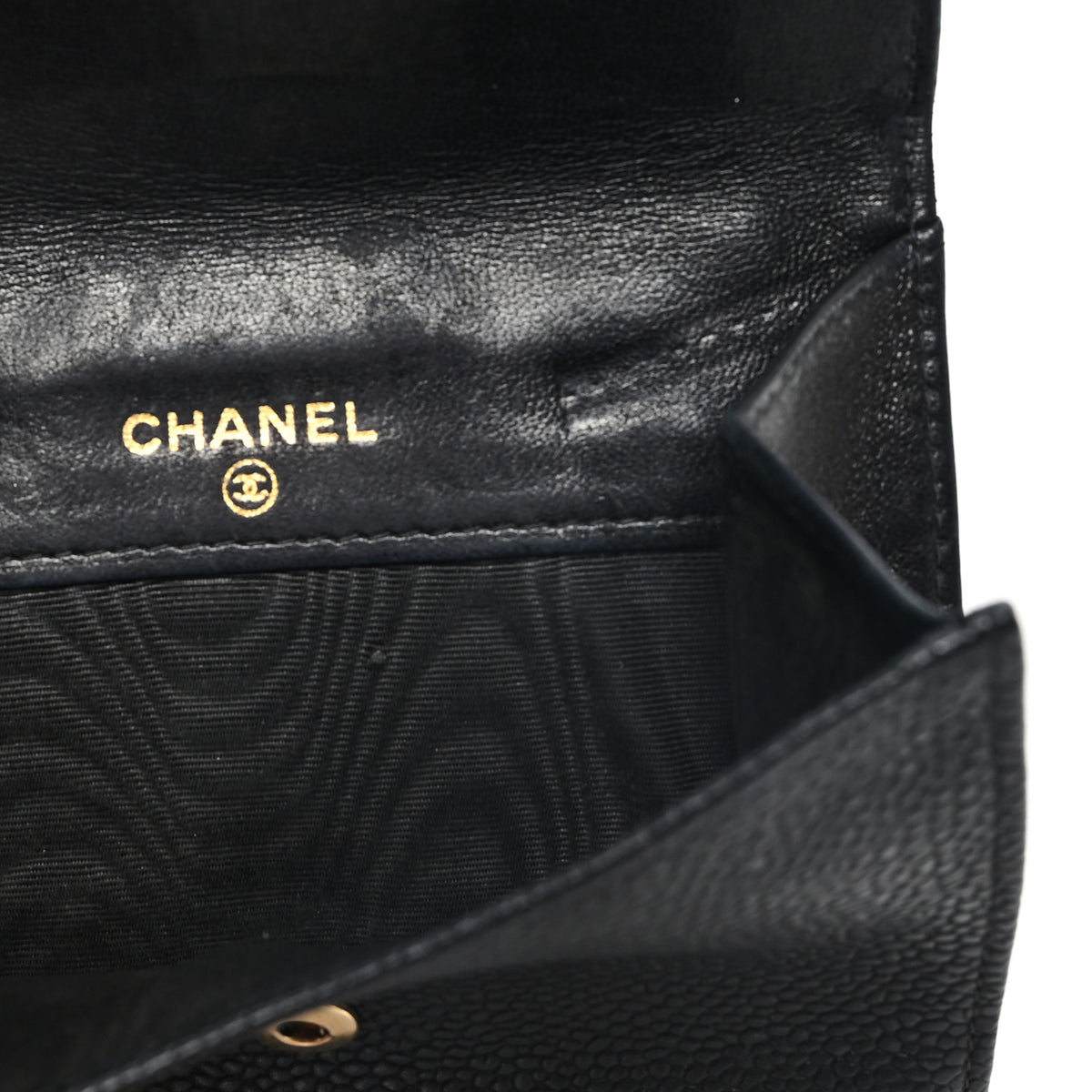 Caviar Timeless CC Compact French Wallet Black