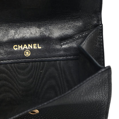Chanel Caviar Timeless CC Compact French Wallet Black 6 of 9