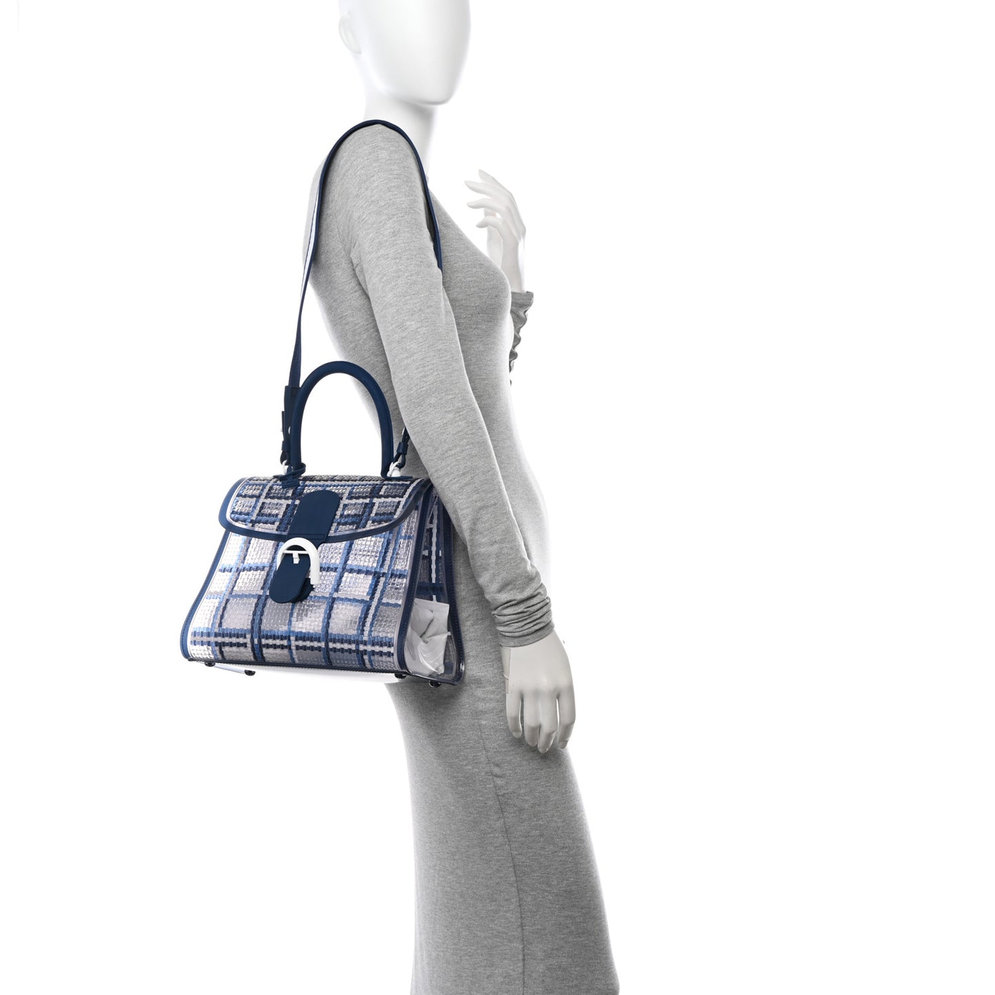 Vinyl Gingham The Dreamer MM Brillant Satchel Navy