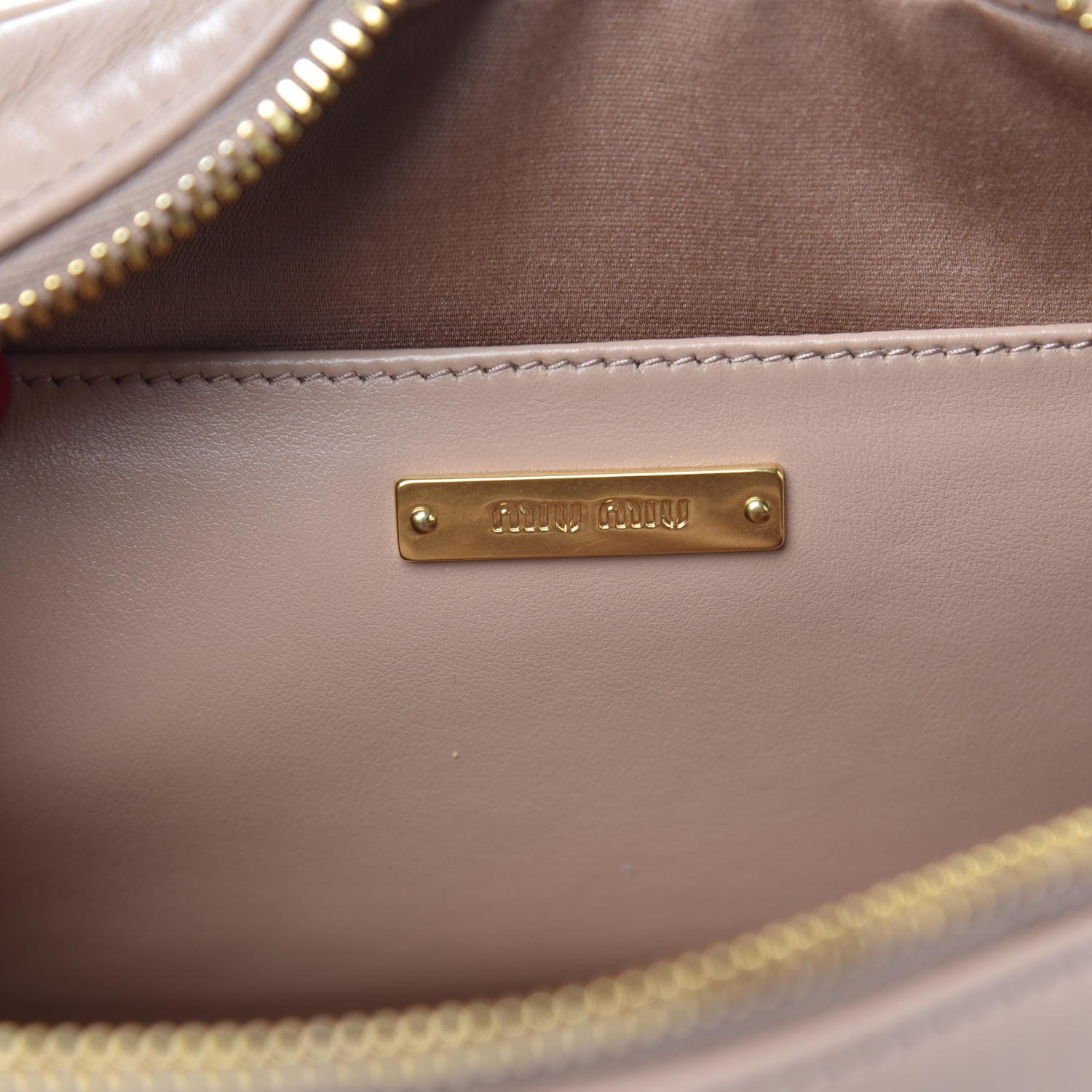 Miu Miu Soft Calf Quilted Camera Bag Cipria 6 of 8