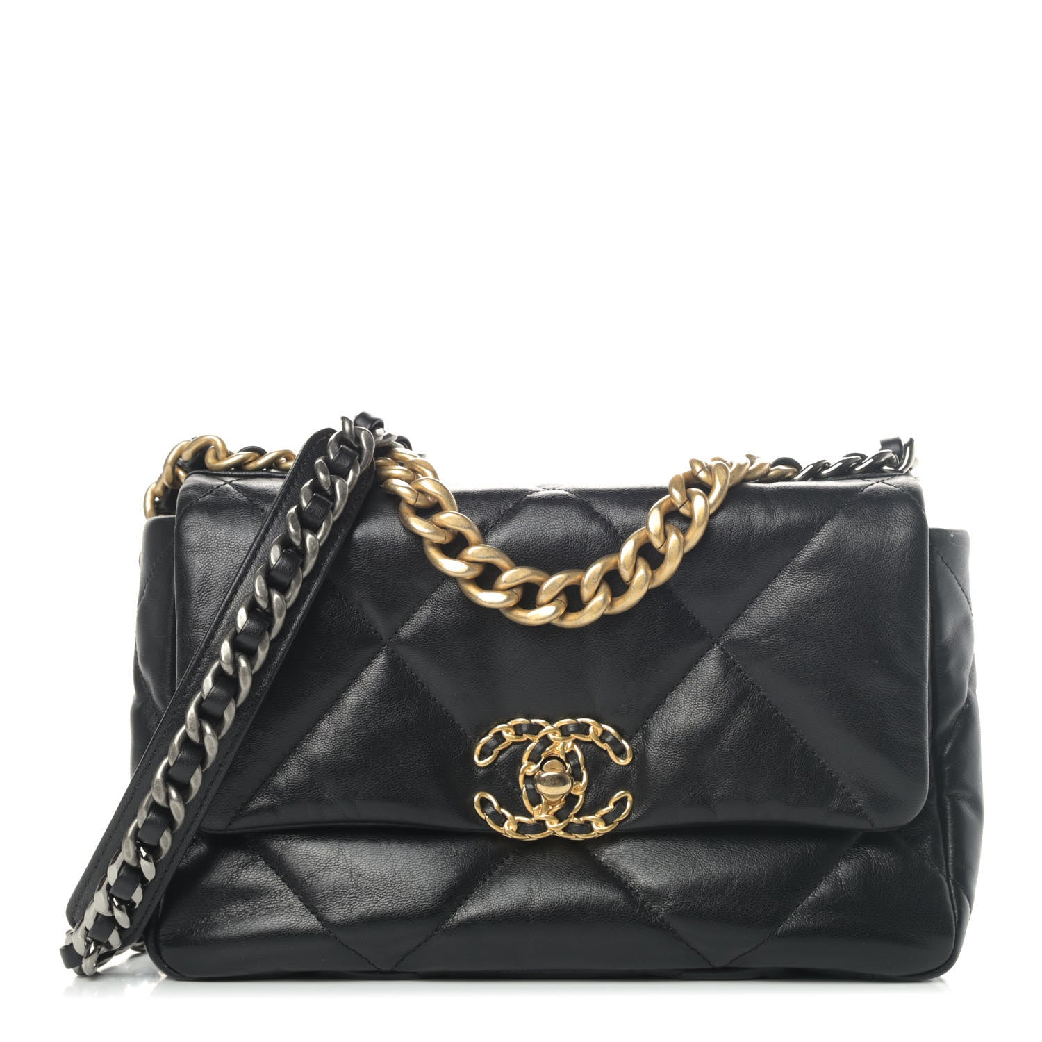 Chanel Goatskin Quilted Medium Chanel 19 Flap Black 1 of 4