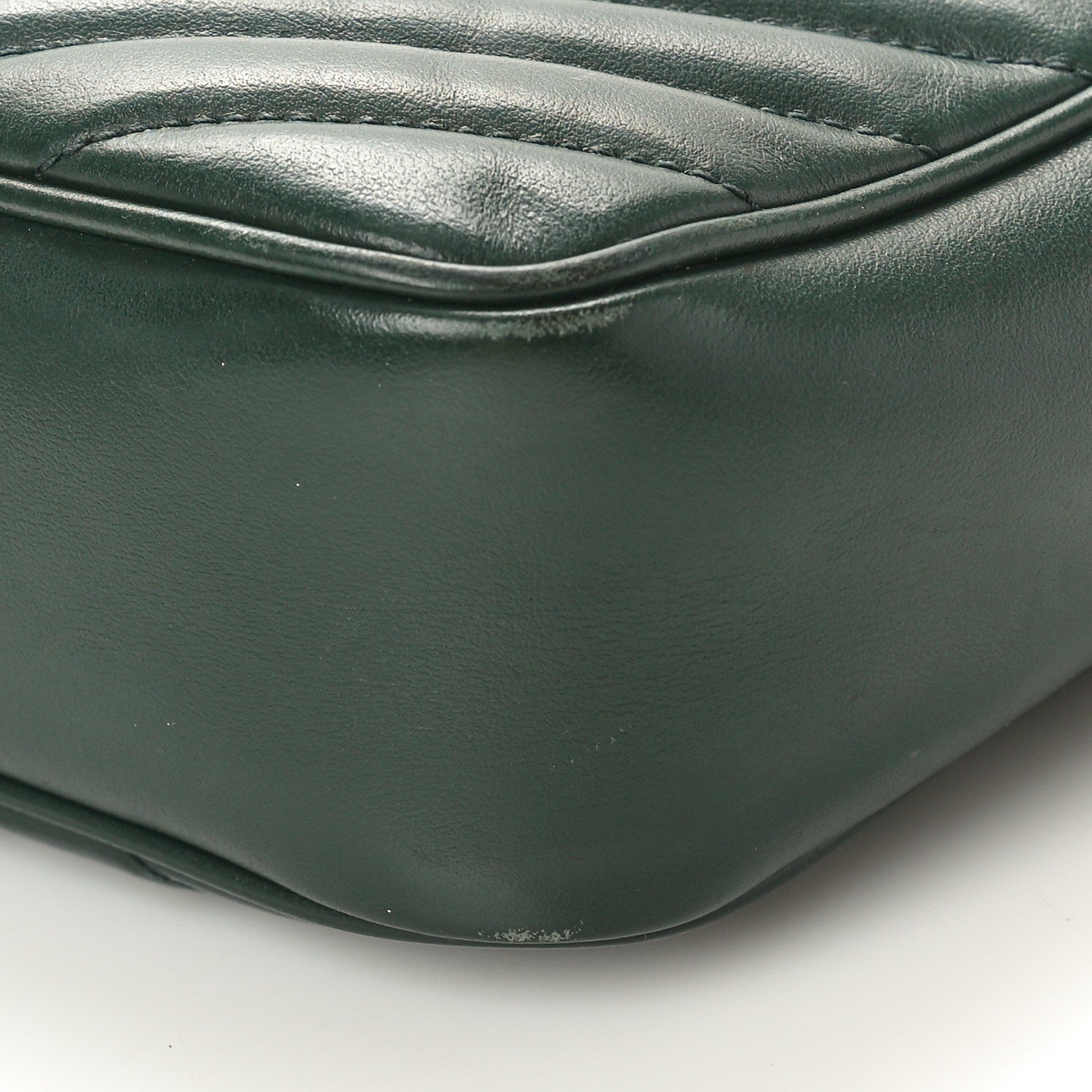 Saint Laurent Calfskin Matelasse Monogram Lou Camera Bag Vert Fonce 10 of 17