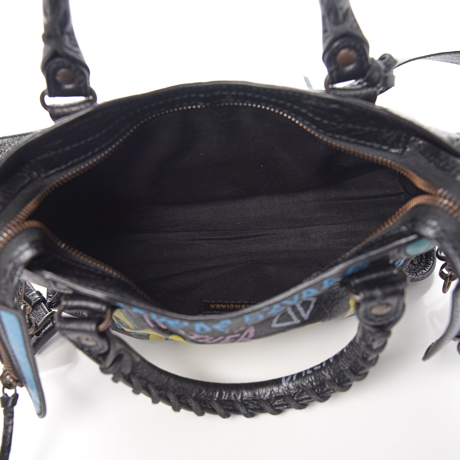 Balenciaga Agneau Arena Graffiti All Over Classic Hardware Mini City Black Multicolor 4 of 9