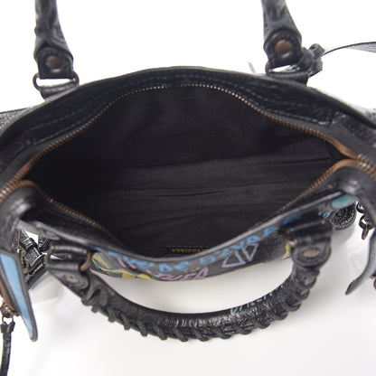 Balenciaga Agneau Arena Graffiti All Over Classic Hardware Mini City Black Multicolor 4 of 9