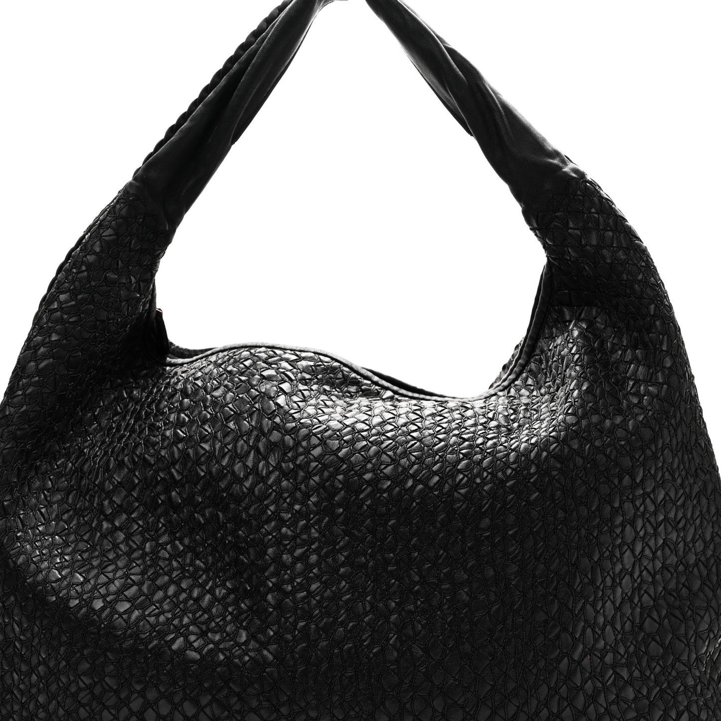 Nappa Intrecciato Weave Maxi Veneta Hobo Black