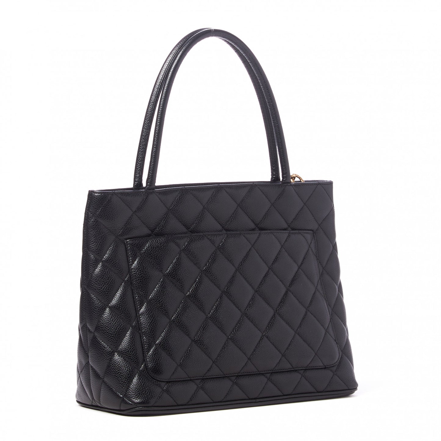 Caviar Quilted Medallion Tote Black