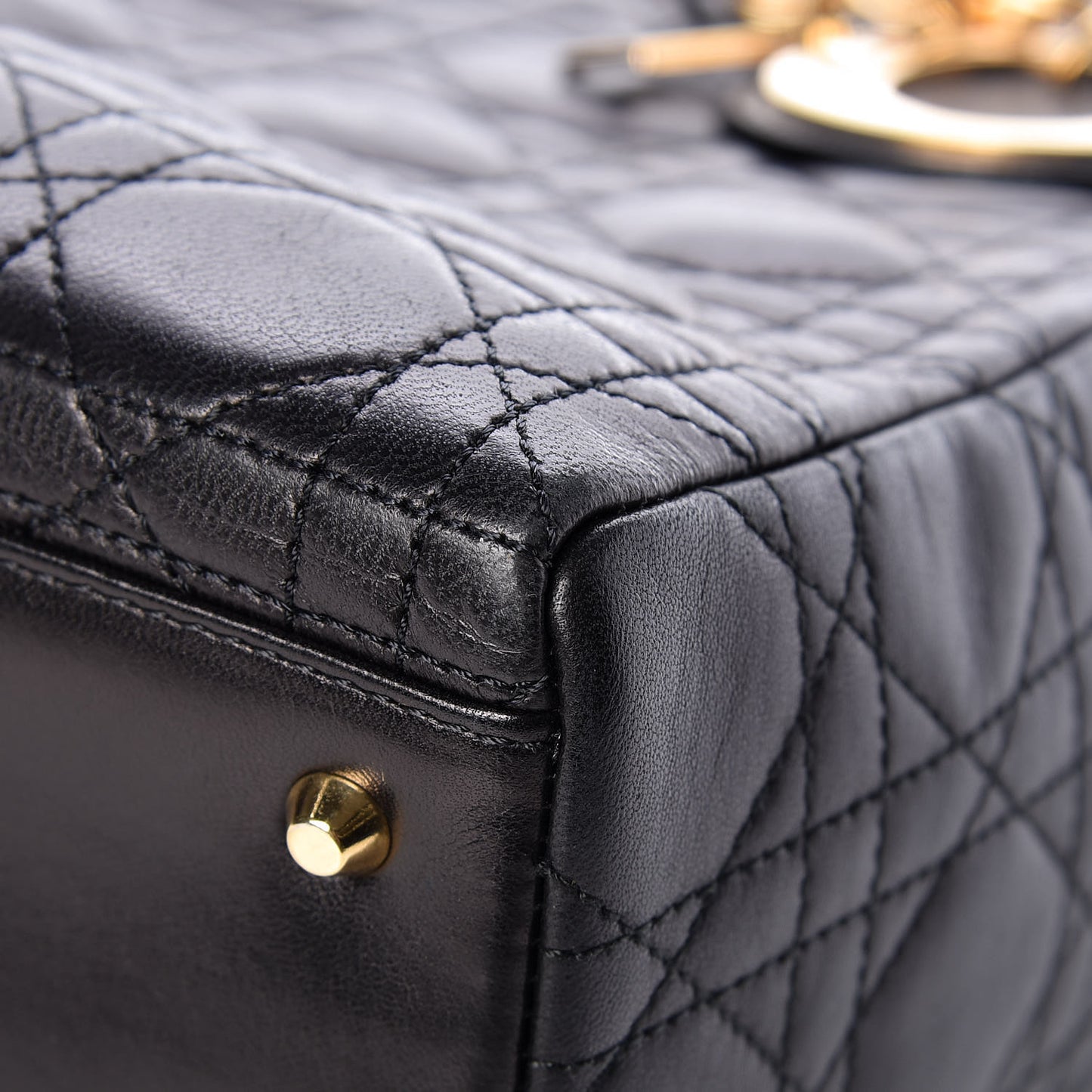Lambskin Cannage Medium Lady Dior Black