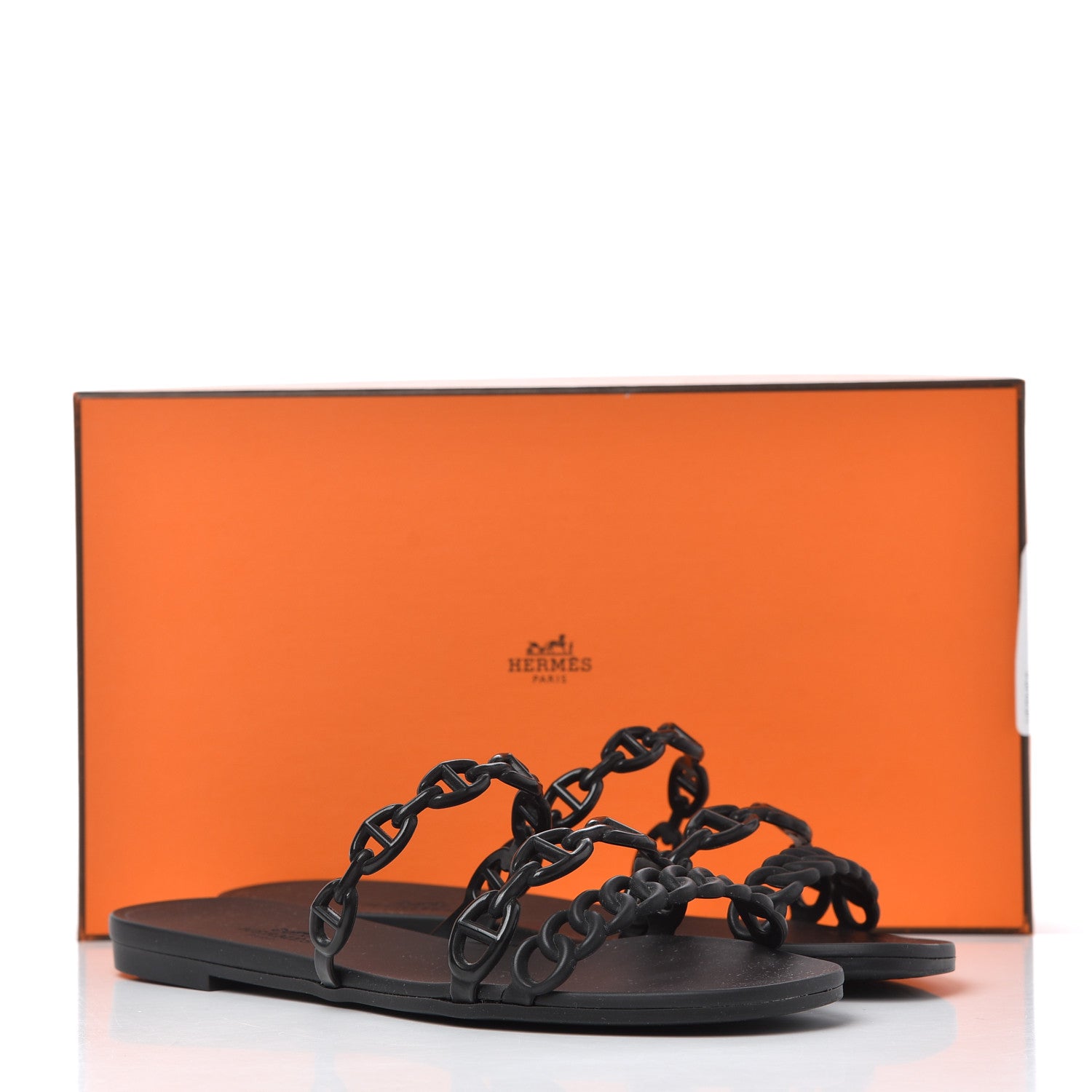 Hermes TPU Rivage Sandals 36 Black 9 of 9