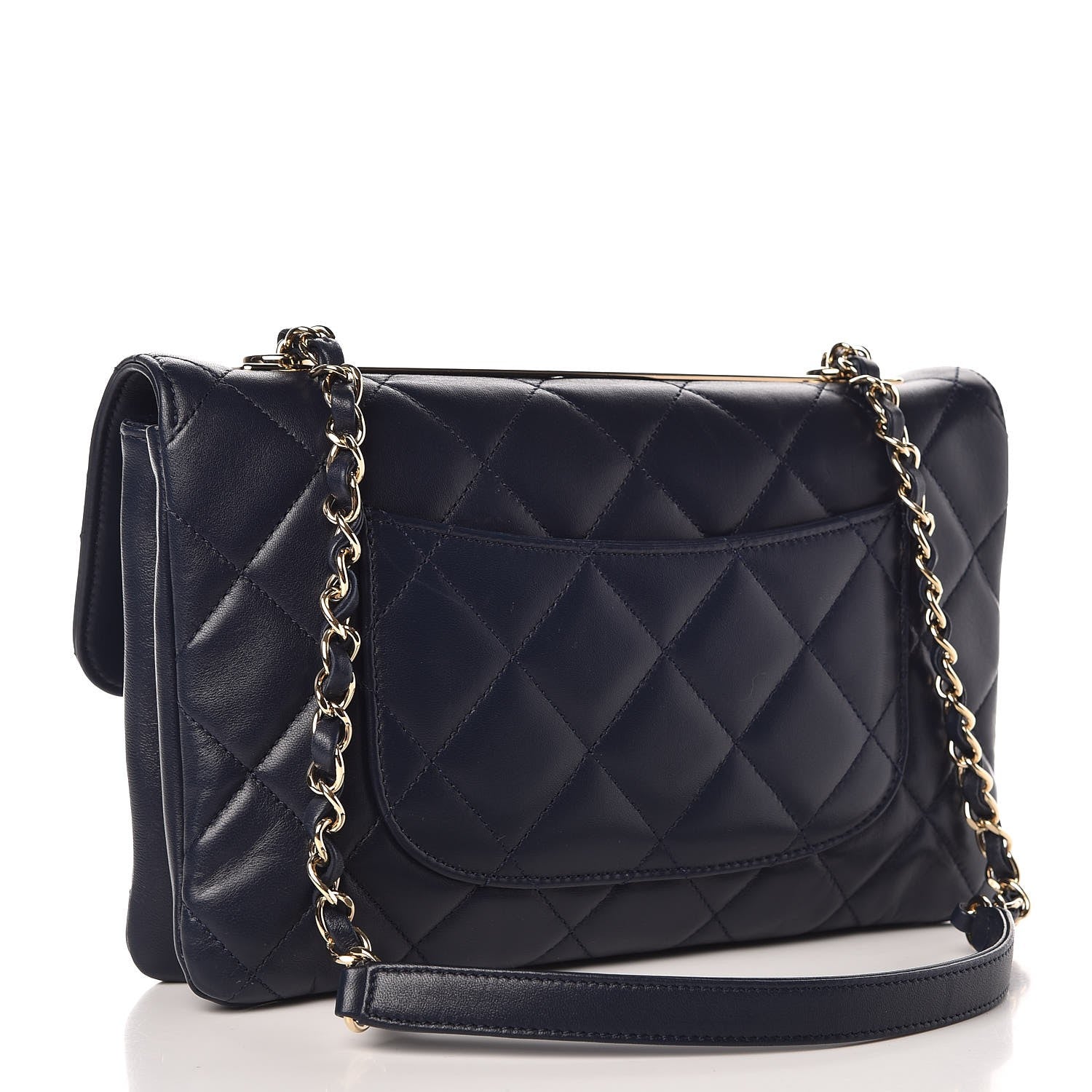 Chanel Lambskin Quilted Medium Trendy CC Flap Navy Blue 3 of 8