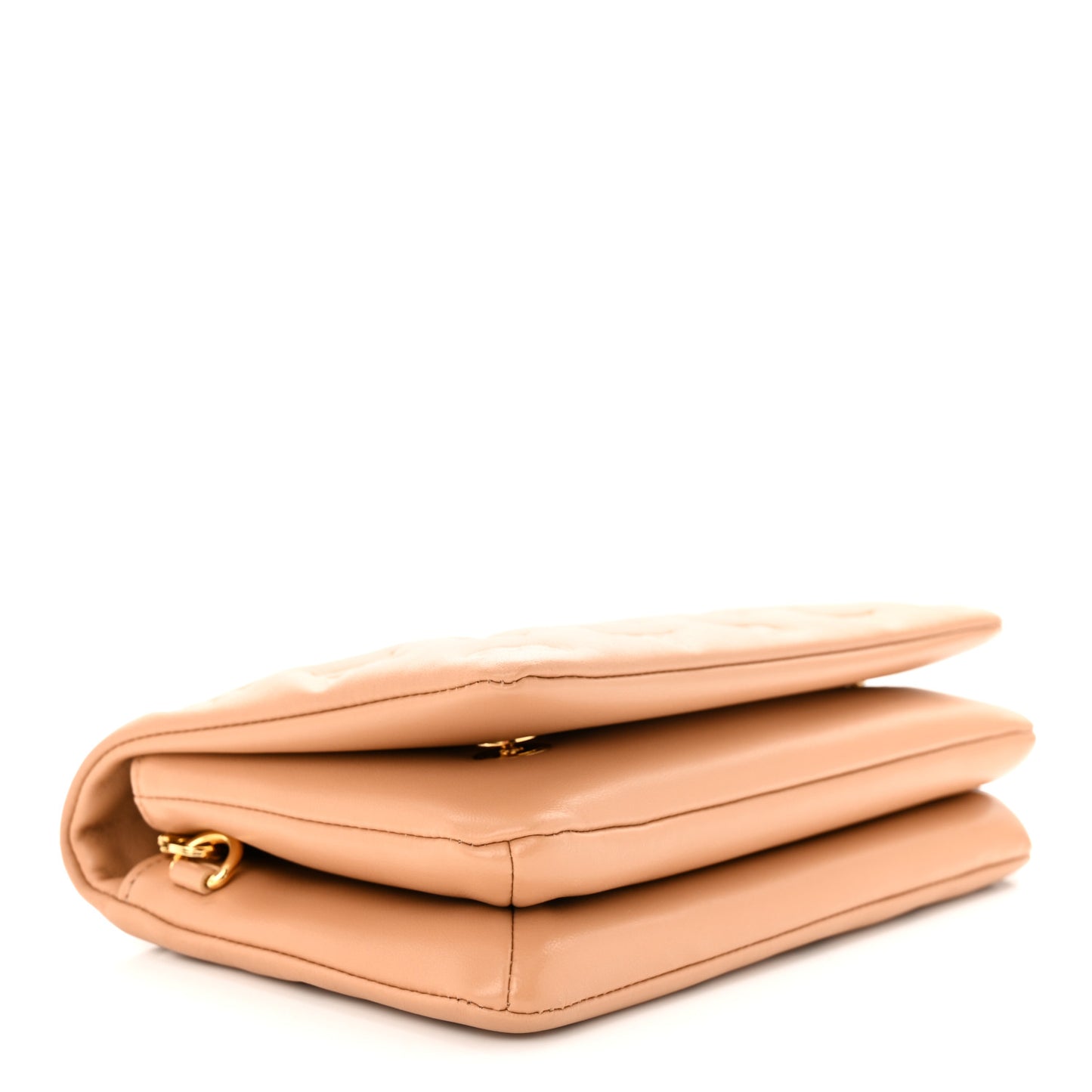Lambskin Embossed Monogram Pochette Coussin Camel