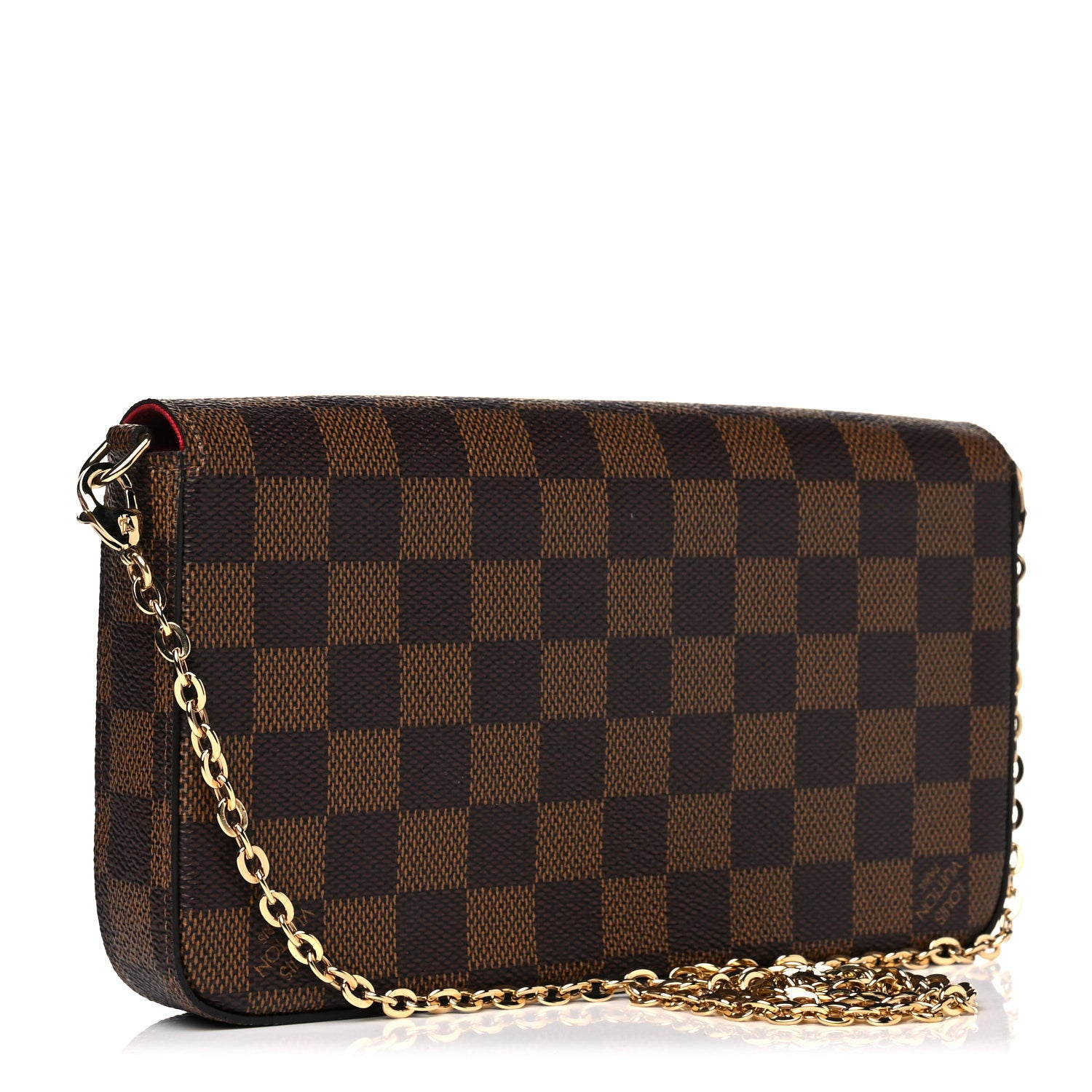 Louis Vuitton Damier Ebene Pochette Felicie Chain Wallet 2 of 10