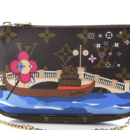 Louis Vuitton Monogram 2019 Christmas Animation Mini Venice Pochette Accessories Blue 8 of 9