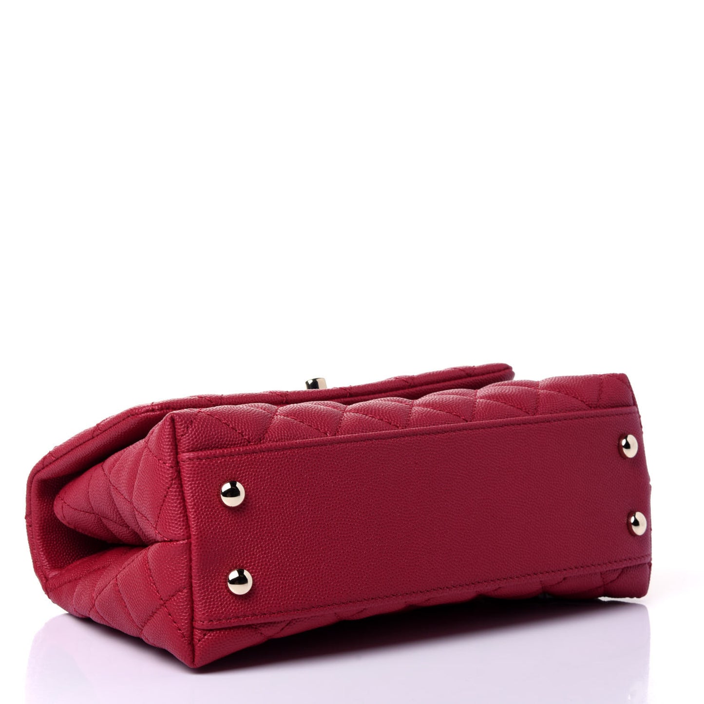 Caviar Quilted Mini Coco Handle Flap Dark Pink