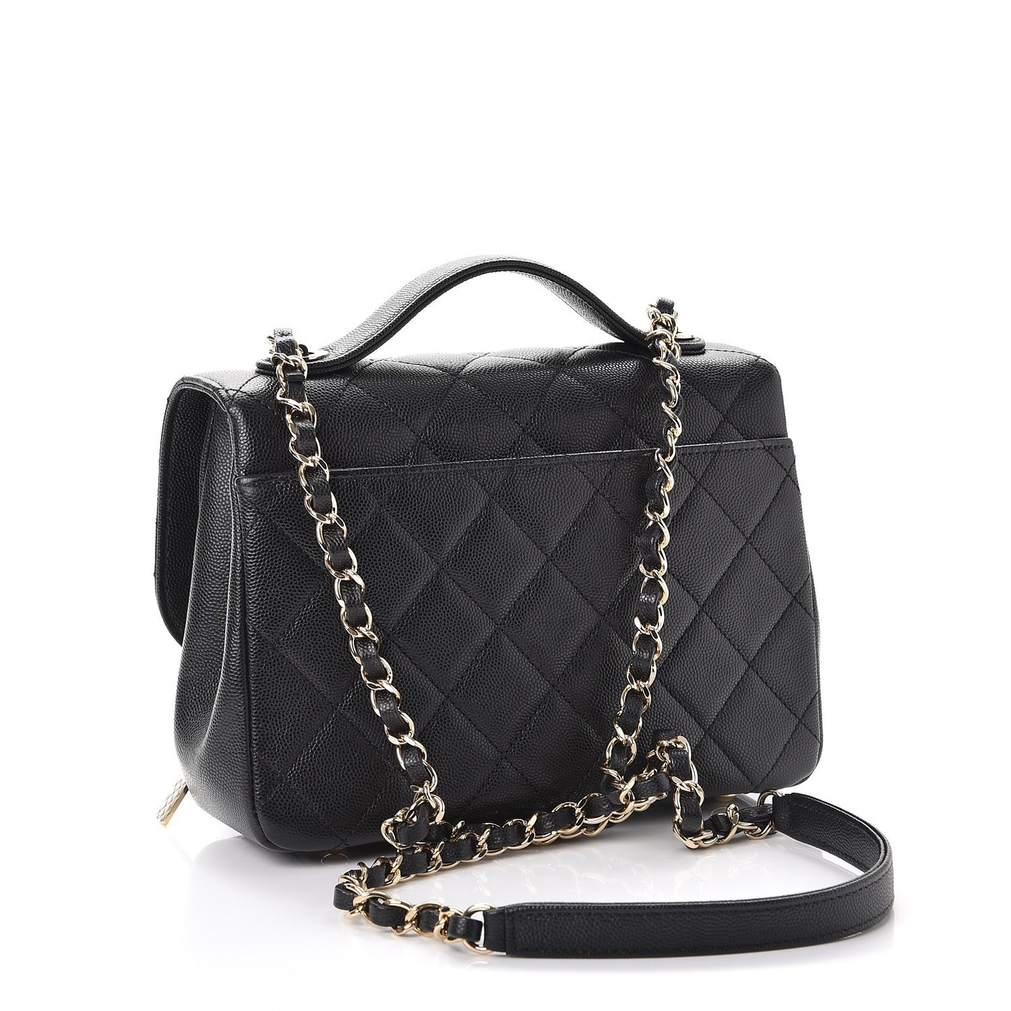 Caviar Quilted Small Business Affinity Flap Black