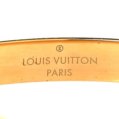 Louis Vuitton Brass Crystal Monogram Nanogram Strass Cuff S Gold 5 of 6