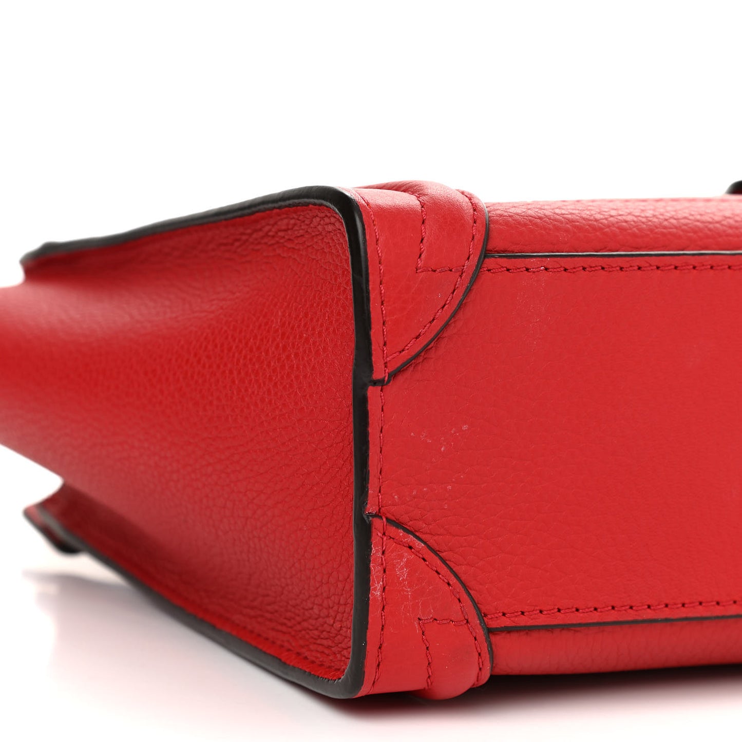 Drummed Calfskin Nano Luggage Coquelicot