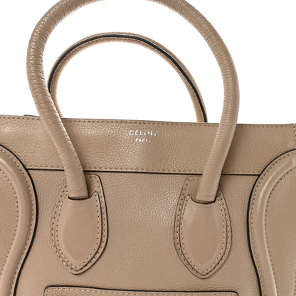 Celine Drummed Calfskin Micro Luggage Dune 7 of 9