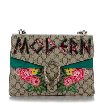 Gucci GG Supreme Monogram Embroidered Medium Dionysus Shoulder Bag Emerald 1 of 7