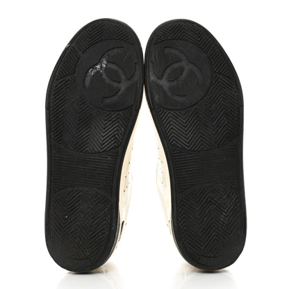 Chanel Calfskin Womens Logo Sneakers 39.5 White Black 5 of 10