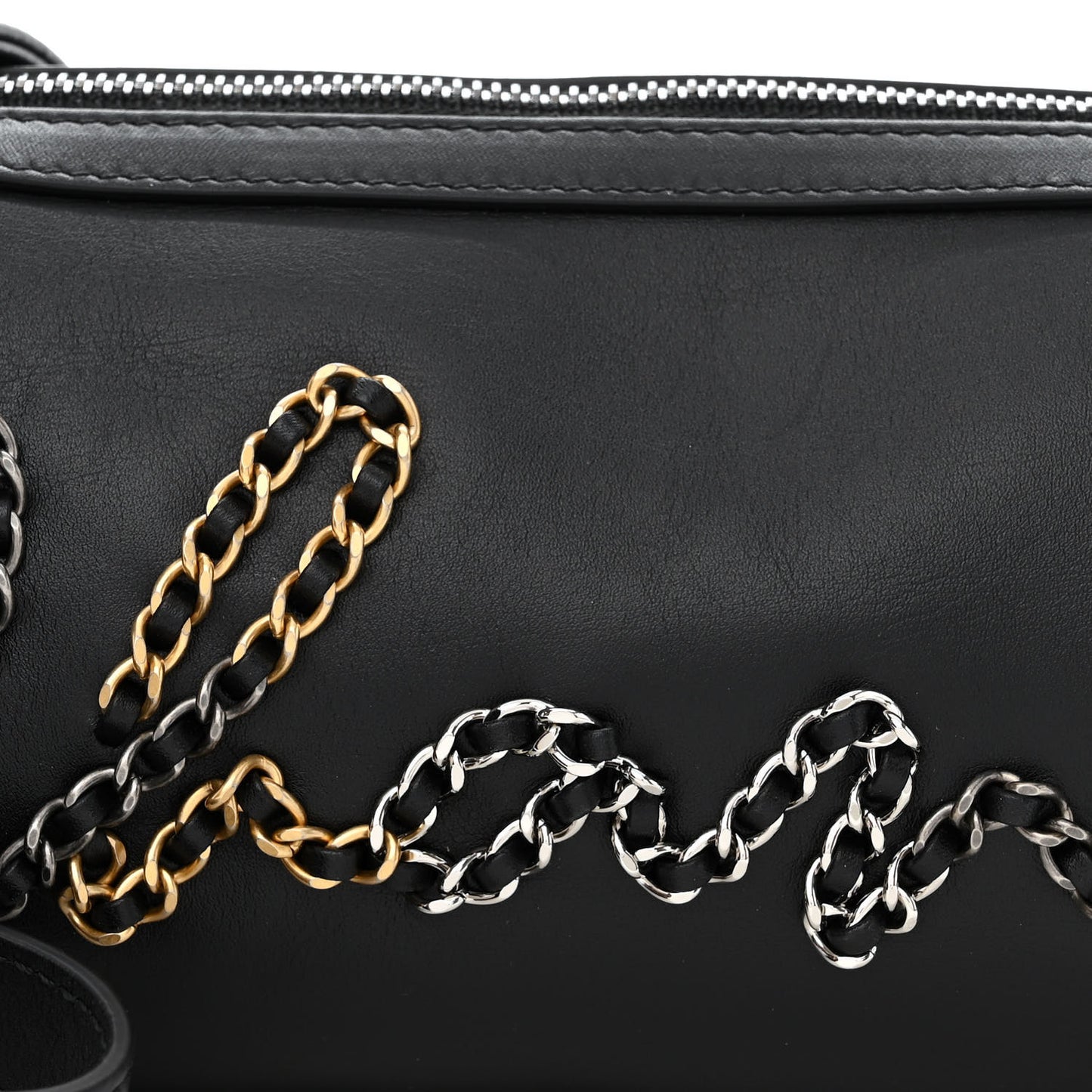Calfskin Chain 20s Signature Bowling Bag Black
