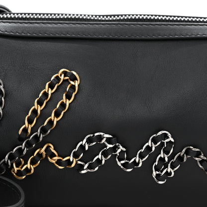 Chanel Calfskin Chain 20s Signature Bowling Bag Black 8 of 10