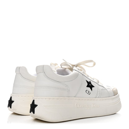 Christian Dior Calfskin Suede Dior Star Ors Platform Sneakers White Black 36.5 White Black 5 of 10