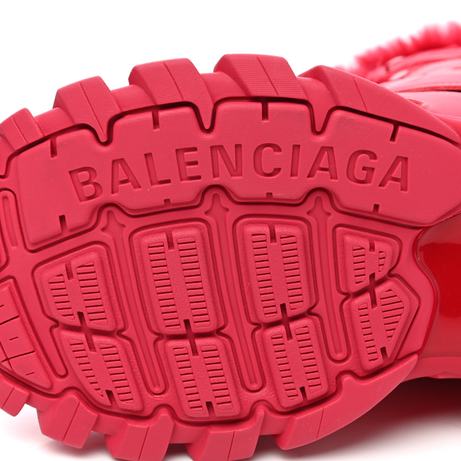 Balenciaga Mesh Nylon Faux Fur Mens Track Hike Sneakers 45 Red 6 of 8