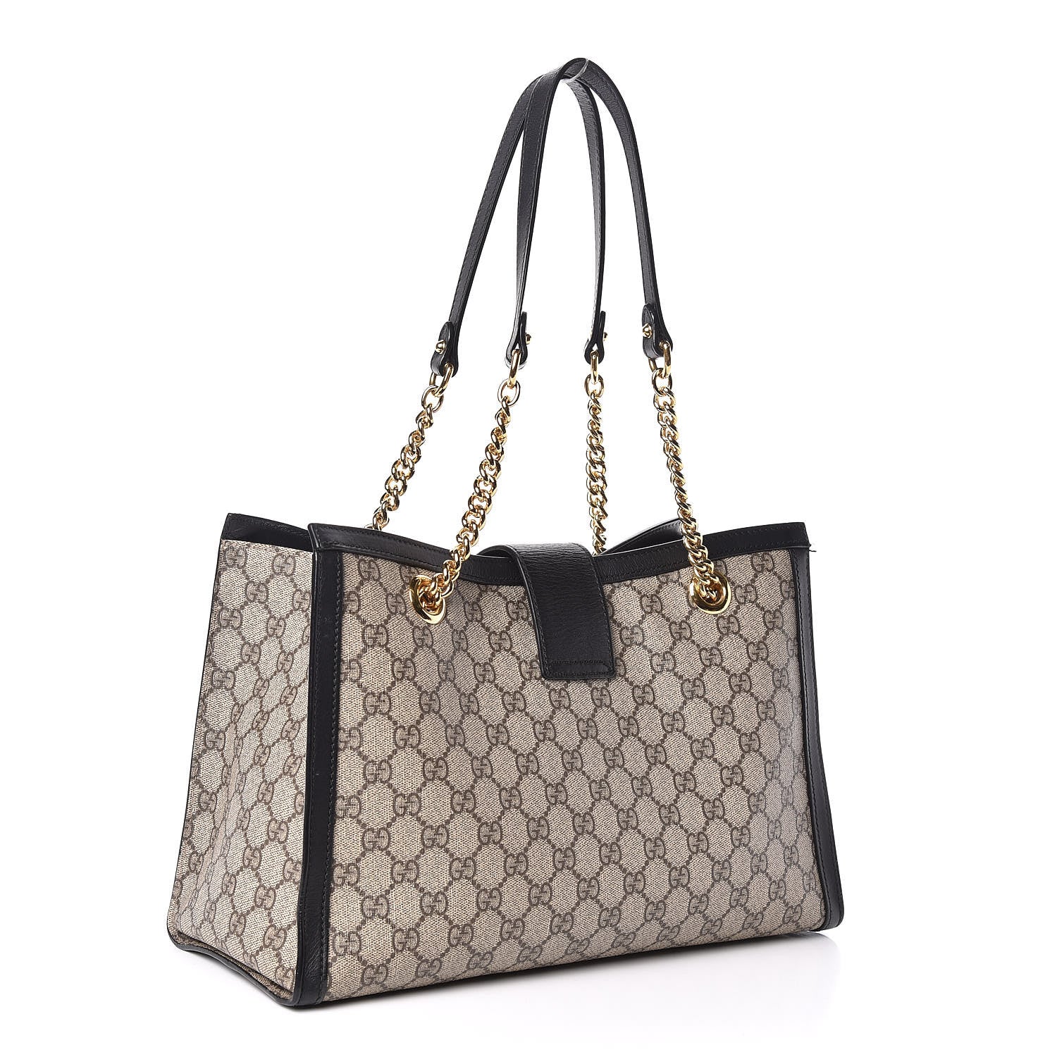 Gucci GG Supreme Monogram Medium Padlock Tote Black 3 of 13
