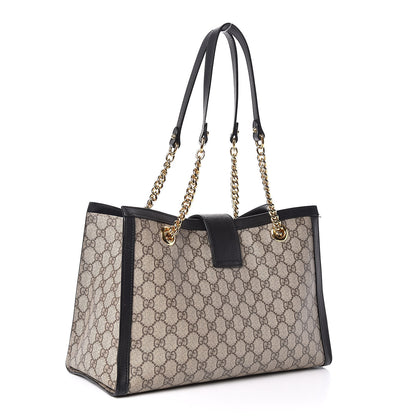 Gucci GG Supreme Monogram Medium Padlock Tote Black 3 of 13